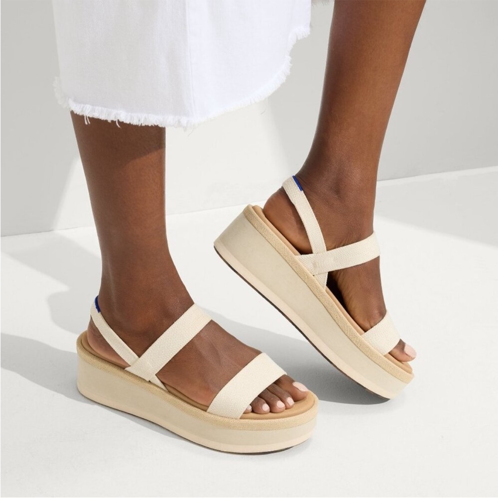 Rothy's Cream Platform Sandals